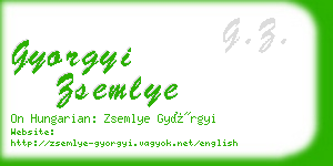 gyorgyi zsemlye business card